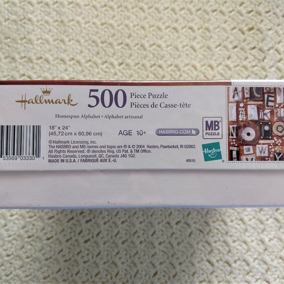 2 Adult Puzzles~NEW HALLMARK Homespun Alphabet + Lakeside Cottage with poster - Picture 3 of 8